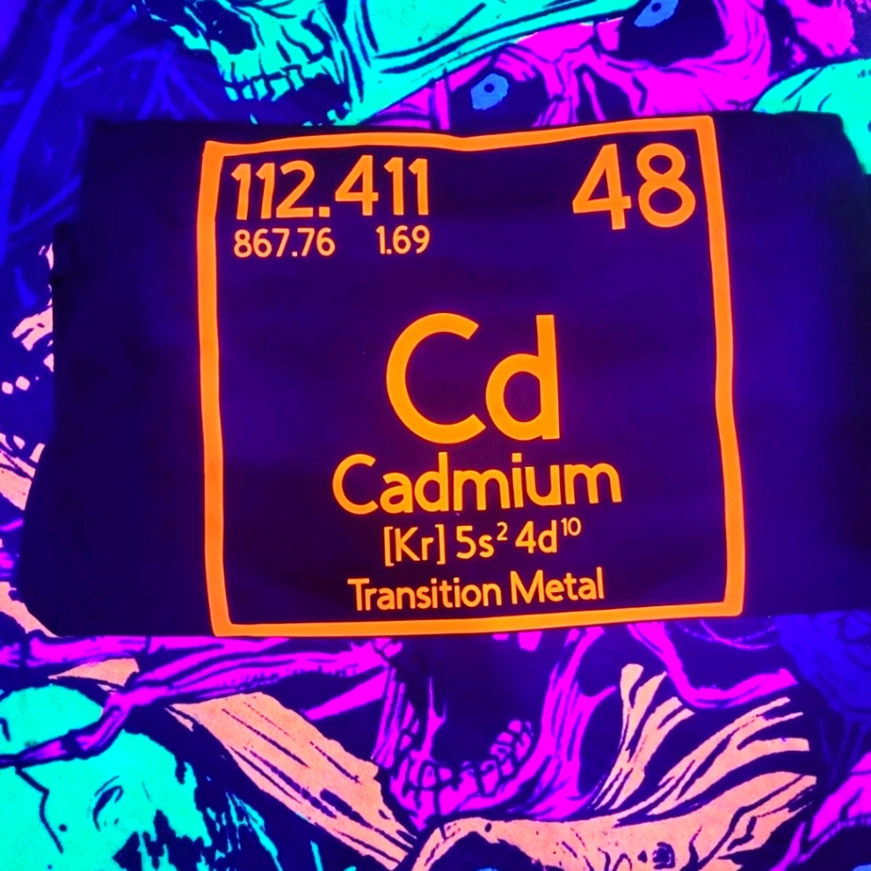 Uv Reactive Cadmium Periodic Table Blacklight Tshirt
